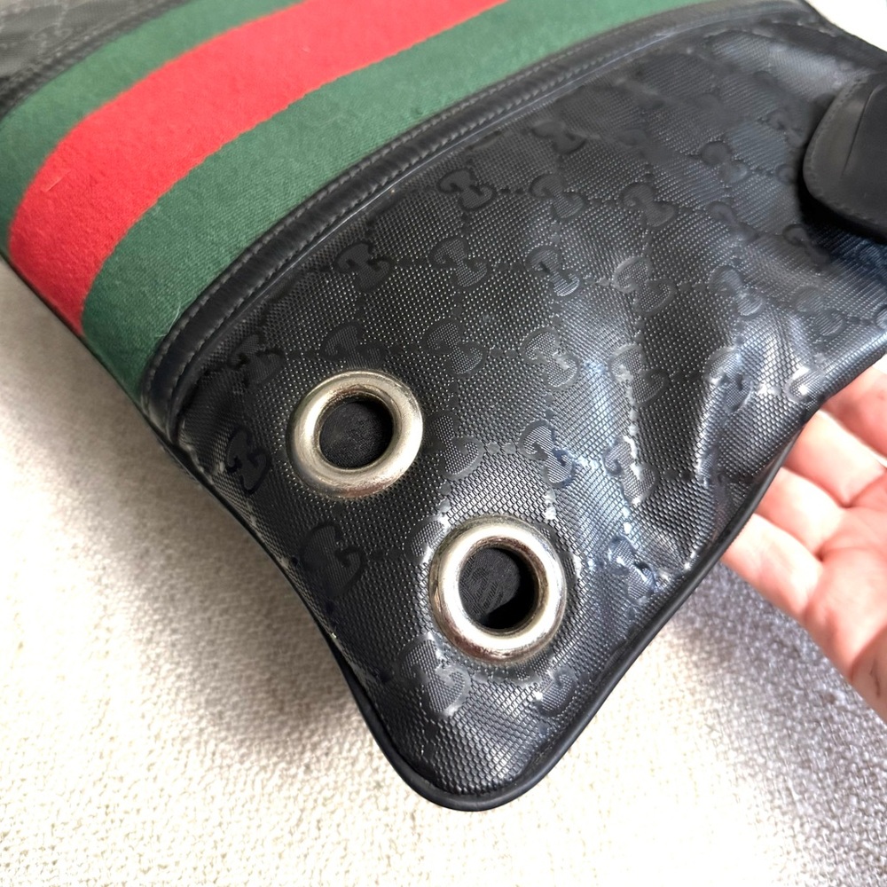 Authentic Gucci Fiat 500 collaboration unisex crossbody bag black imprime canvas - Picture 11 of 16